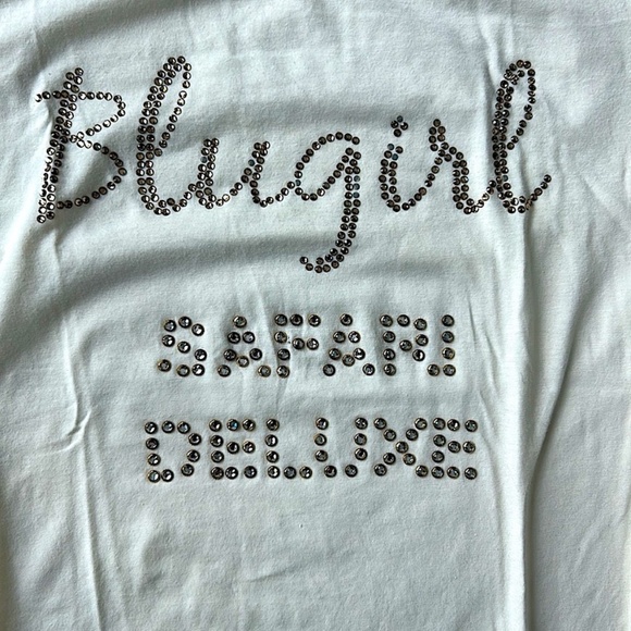 Blumarine /bluegirl authentic top in size small, few zircons shiny parts are off - Picture 2 of 8